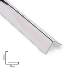 20mm x 20mm Plastic Chrome External Corner Shiny Edging Trim