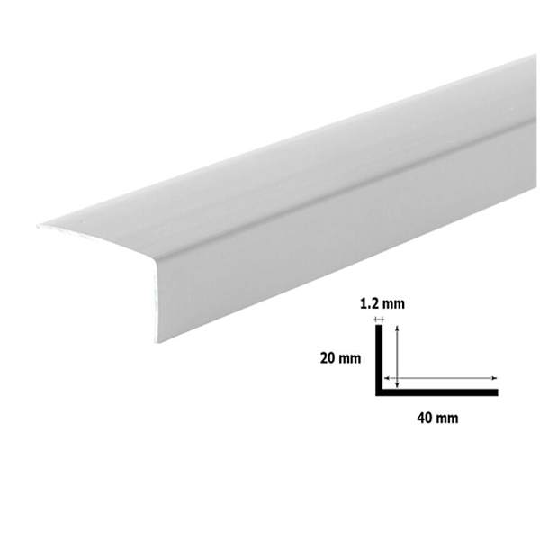 1m Unequal Plastic Light Grey PVC Corner 90 Degree Angle Trim