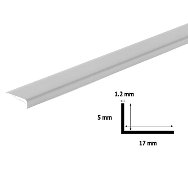 1m Unequal Plastic Light Grey PVC Corner 90 Degree Angle Trim