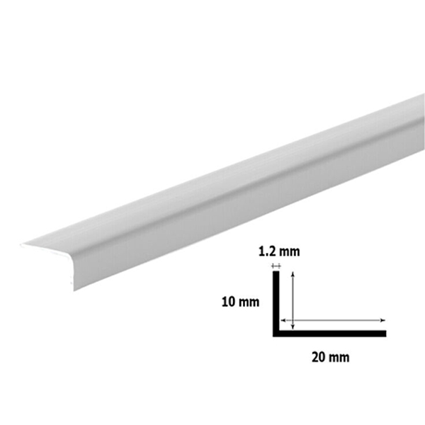 1m Unequal Plastic Light Grey PVC Corner 90 Degree Angle Trim