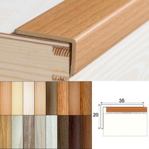 1m Long UPVC  Wood Effect Stair Edge Nosing Trim PVC Self-Adhesive