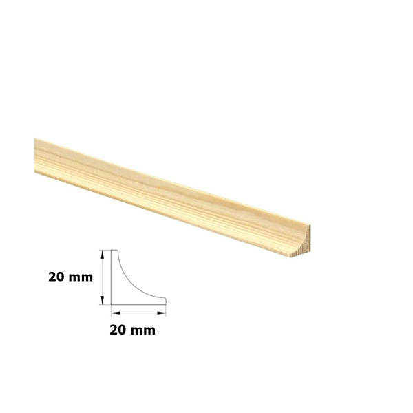 1m Scotia Pine Decorative Timber Edging Moulding Trim Beading Wooden 