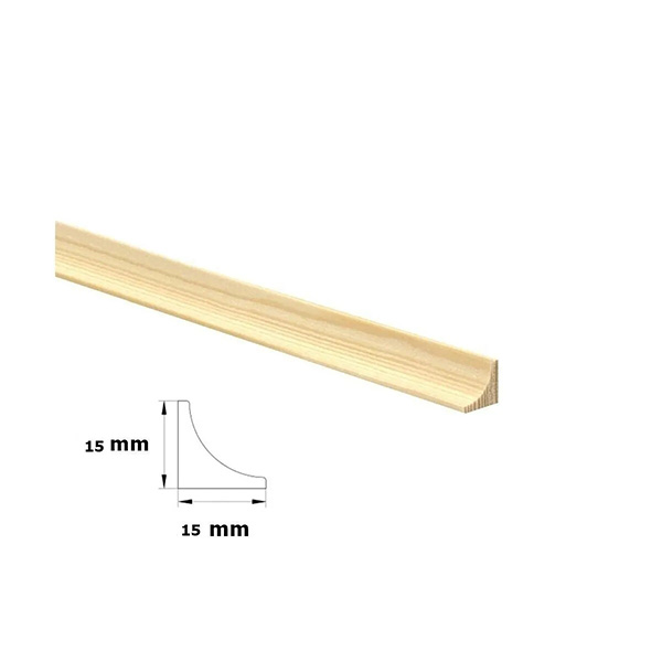 1m Scotia Pine Decorative Timber Edging Moulding Trim Beading Wooden 