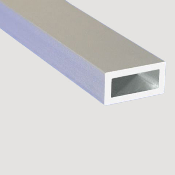 1m Silver Aluminum Anodised Rectangular Pipe