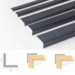 1m Unequal Anthracite Plastic Pvc Corner 90 Degree Angle Trim