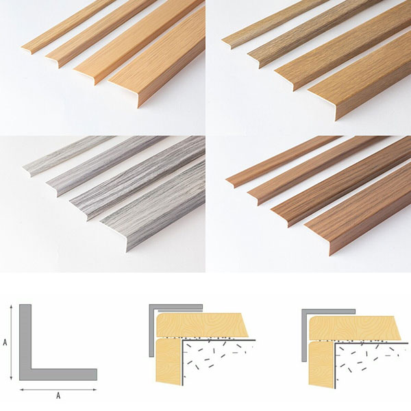 1m Unequal Wood Effect Plastic PVC Corner 90 Degree Angle Trim