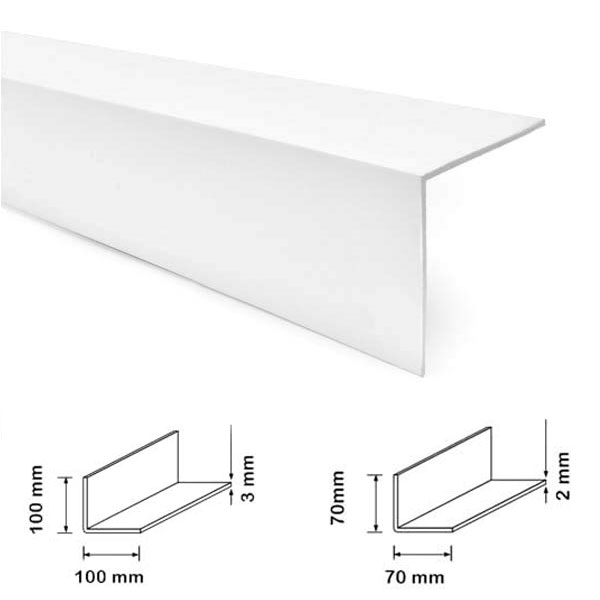 1m White Plastic PVC Corner 90 Degree Angle Trim