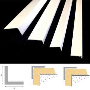 2.5m Unequal White Plastic PVC Corner 90 Degree Angle Trim