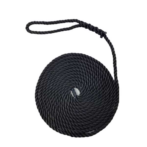 2 Pieces Softline Warps Boat Lines Black Mooring Ropes Yacht Sailing Dock