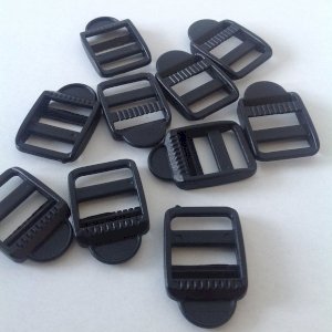 Secure & Lightweight 20mm Plastic Ladderlock Mechanism Black Buckles 