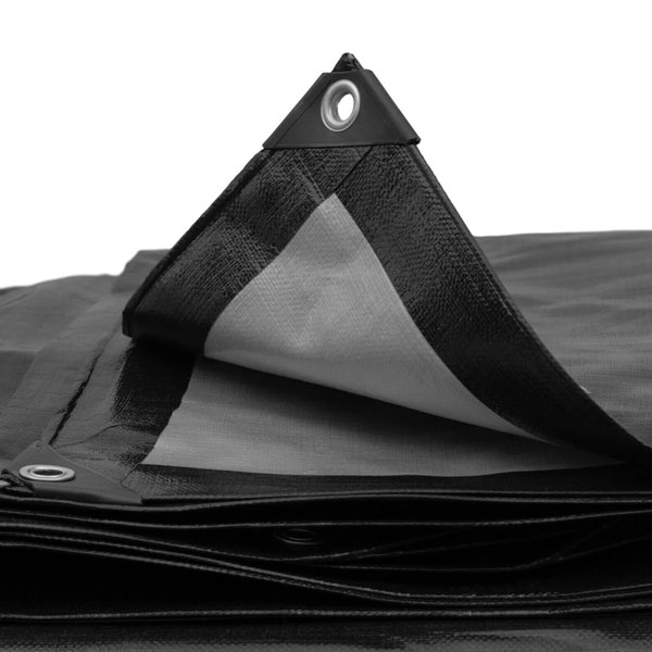 240 GSM Waterproof Heavy Duty Black Tarpaulin Builders Tarp Ground Sheet 