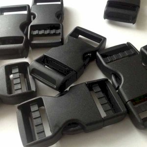 25mm Dual Adjust Black Plastic Side Release Lightweight Buckles