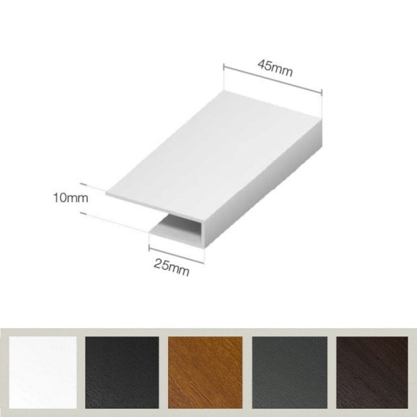 2m Long Soffit Edge PVC Board J Trim Cladding Starter End Cap 