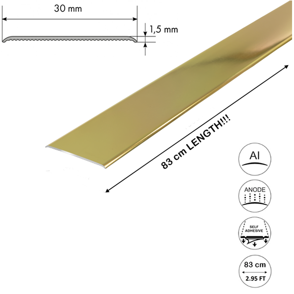 Self Adhesive Anodised Aluminium Door Floor Bar Edge Trim Threshold