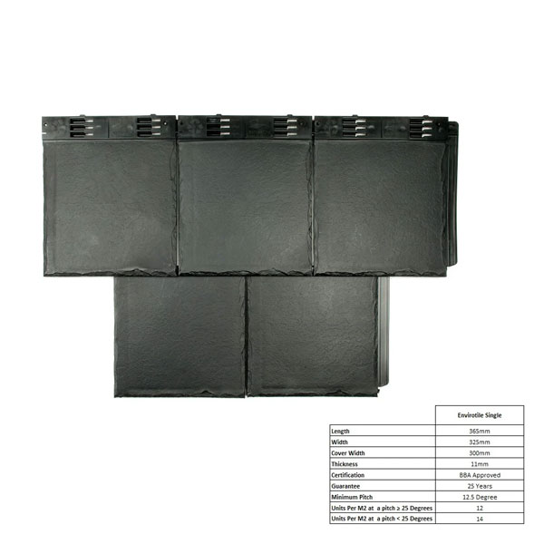 365mm Envirotile Plastic Slate Roof Tiles 