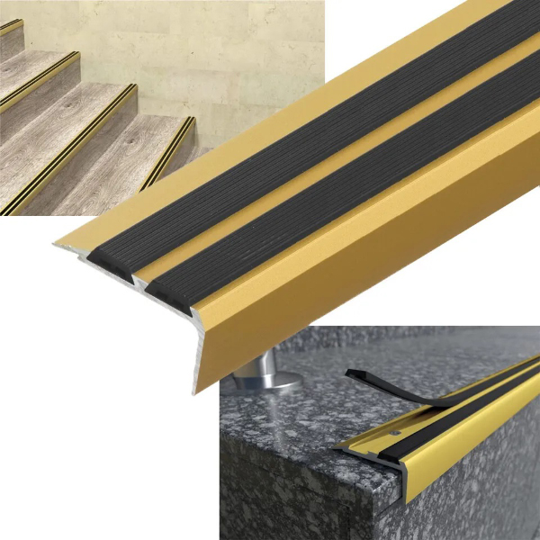 0.9m Aluminium Stair Edge Nosing Trim Step Edging Strip for Wood Carpet