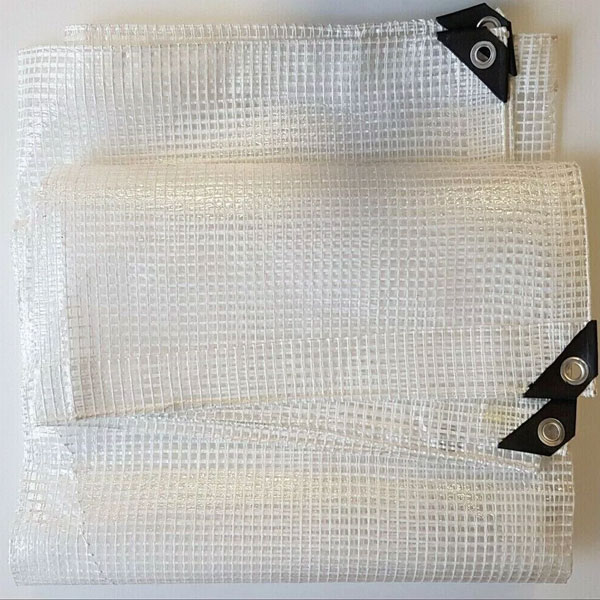 400 GSM Heavy Duty Reinforced Mesh Clear Waterproof Tarpaulin Cover Mono Sheet