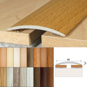 40mm Wood Effect Aluminium Door Floor Bar Edge Trim Threshold Self Adhesive