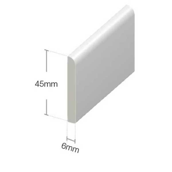 45mm UPVC Skirting Board Architrave Trim Flat Design 