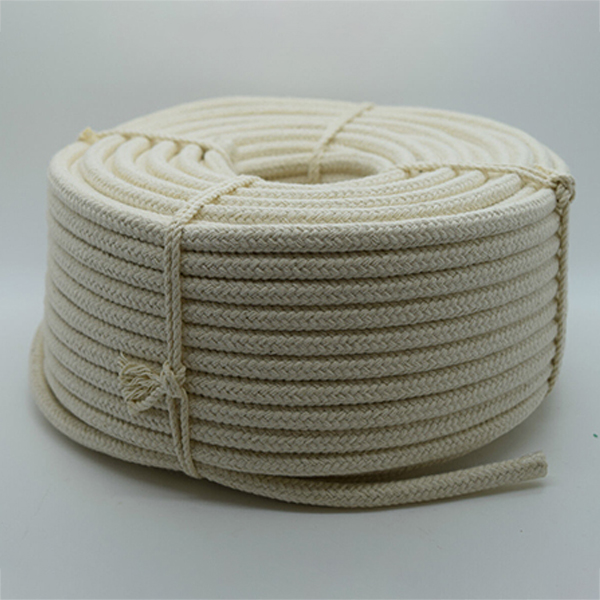 6mm Braided Cotton Rope in Natural Color for Bag Handles & Washing Clothes