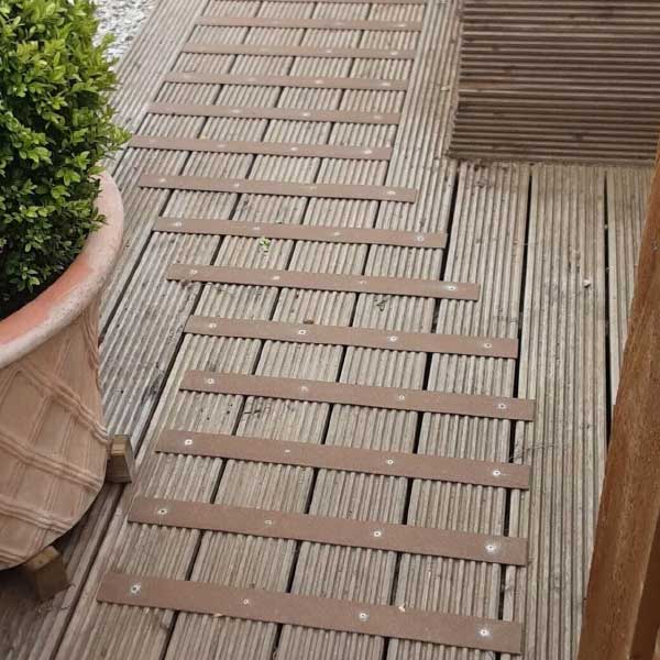 50mm Anti Slip Pre Drilled GRP Decking Strips For Slippery Decking