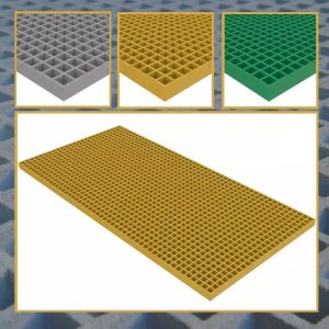 Open-Mesh GRP Grating Panels - 50mm Thick 