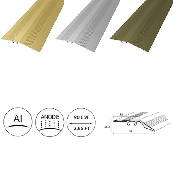  58mm Aluminium Door Bars Threshold Strip Transition Trim Laminate Tiles Ramp