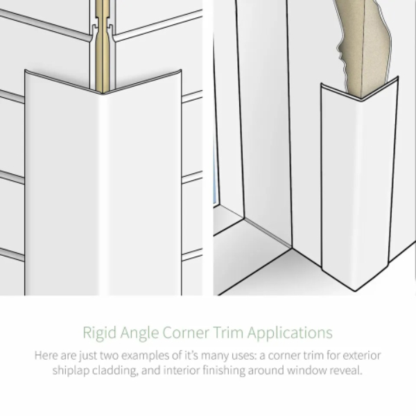 5m UPVC L Shaped Plastic Angle Corner Trim 90 Degree Rigid PVC Joint Cover Bead 