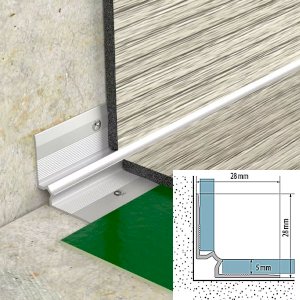 5mm LVT Inner Corner Vinyl Flooring Silver Stair Nosing Edge Profile