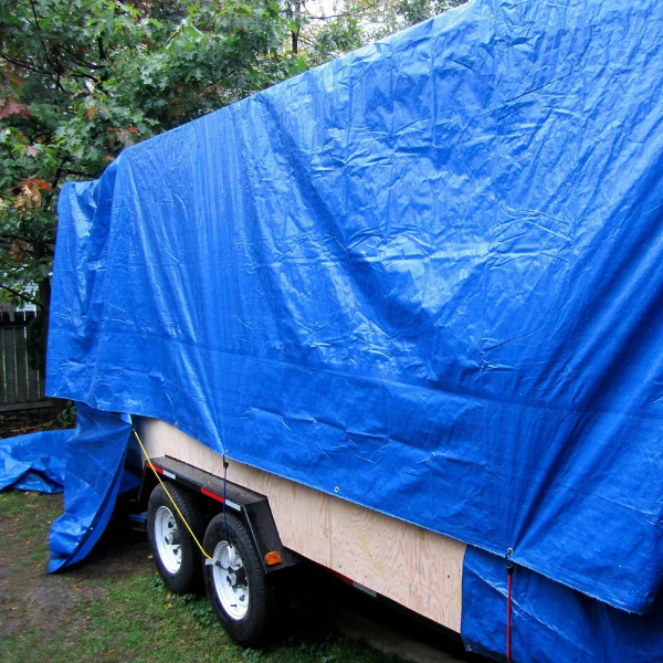 60 GSM Blue Multipurpose Tarpaulin Waterproof Furniture Caravan Cover Sheet 