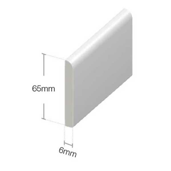 65mm UPVC Skirting Board Architrave Trim Flat Design 