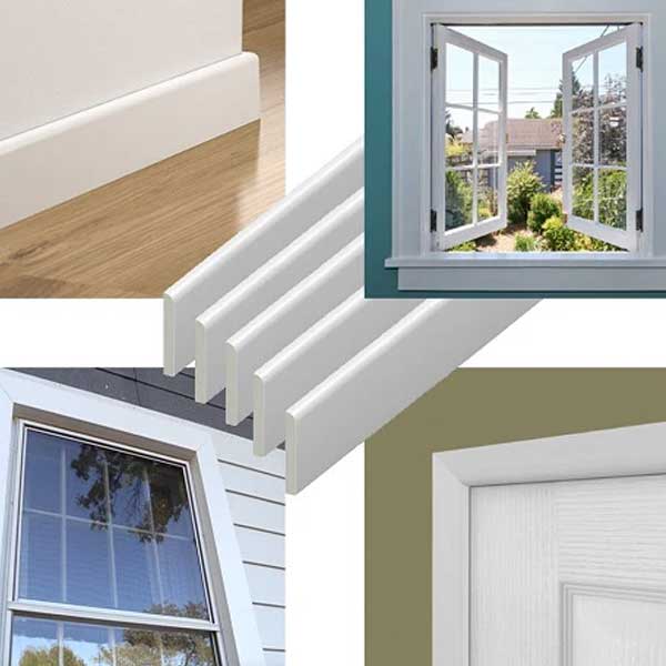 65mm UPVC Skirting Board Architrave Trim Flat Design 