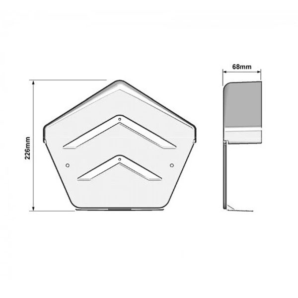 68mm U Ridge PVC End Cap with Fixing Screws