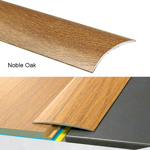 80mm Wide Self-Adhesive Aluminium Wood Effect Transition Strip Carpet Cover Door Floor Threshold