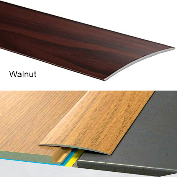 80mm Wide Self-Adhesive Aluminium Wood Effect Transition Strip Carpet Cover Door Floor Threshold