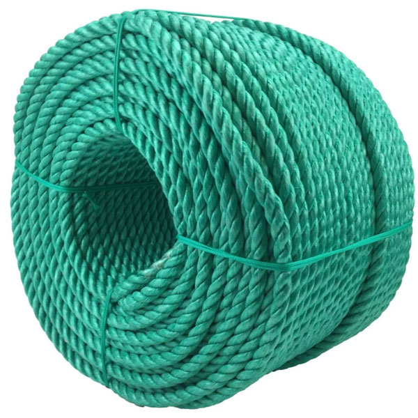 8mm Thick Polypropylene Green Coil 3 Strand Nylon Lightweight Rope