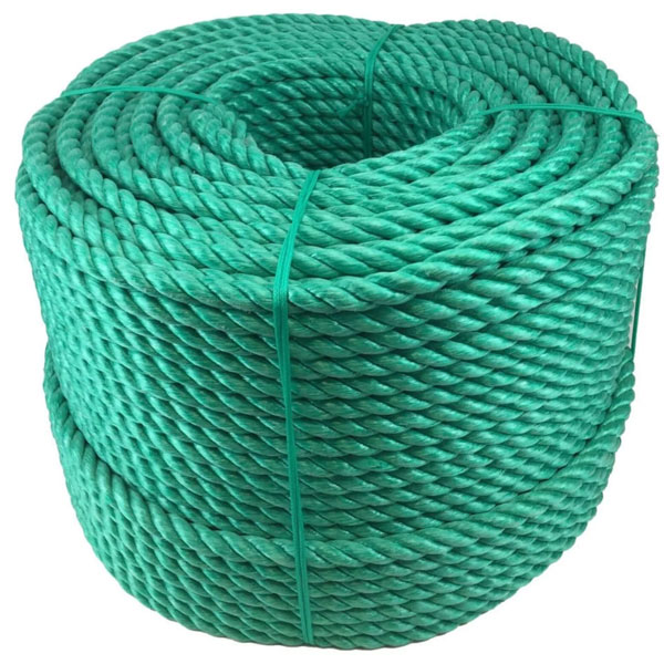 8mm Thick Polypropylene Green Coil 3 Strand Nylon Lightweight Rope