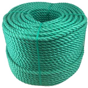 8mm Thick Polypropylene Green Coil 3 Strand Nylon Lightweight Rope