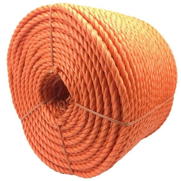 8mm Polypropylene Orange Coil 3 Strand Nylon Lightweight Rope 