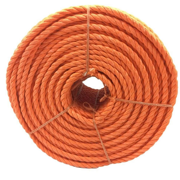 8mm Polypropylene Orange Coil 3 Strand Nylon Lightweight Rope 