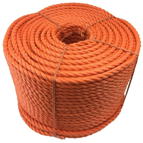 8mm Polypropylene Orange Coil 3 Strand Nylon Lightweight Rope 