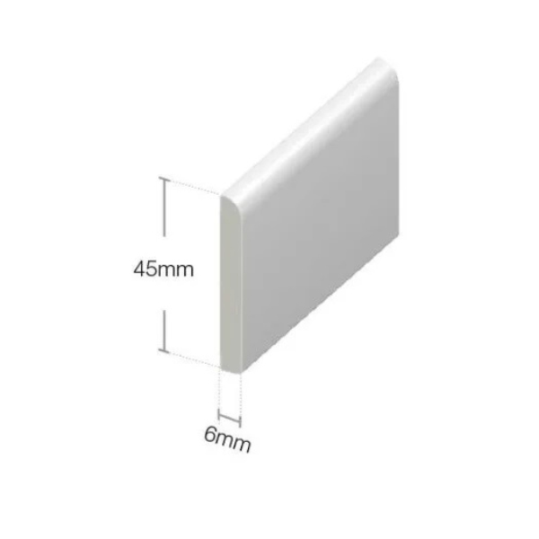 95cm UPVC Architrave White Plastic Skirting Board With Gloss Finishing - (Pack of 5)