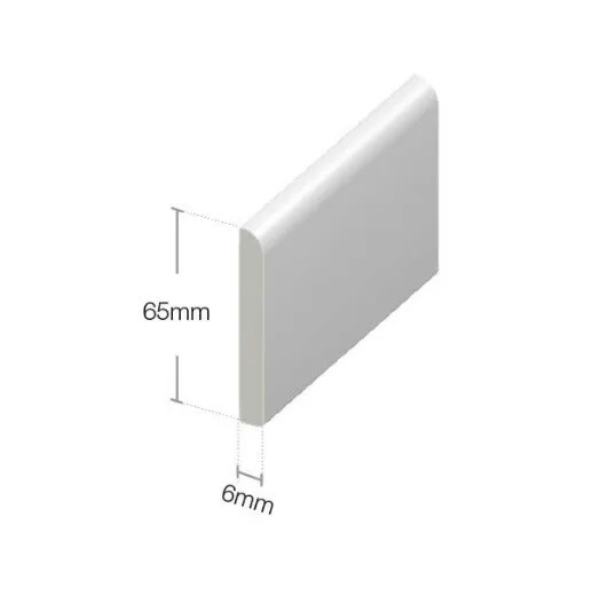 95cm UPVC Architrave White Plastic Skirting Board With Gloss Finishing - (Pack of 5)