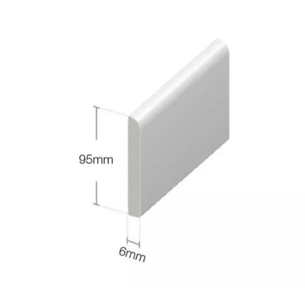 95cm UPVC Architrave White Plastic Skirting Board With Gloss Finishing - (Pack of 5)