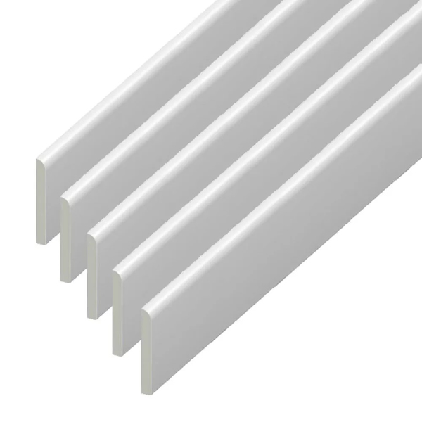 95cm UPVC Architrave White Plastic Skirting Board With Gloss Finishing - (Pack of 5)