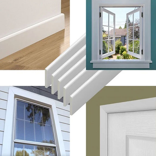 95mm UPVC Skirting Board Architrave Trim Flat Design 