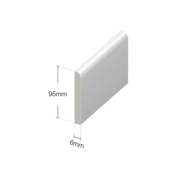 95mm UPVC Skirting Board Architrave Trim Flat Design 