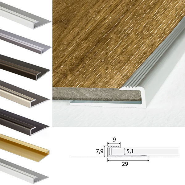 Aluminium Carpet Edge Ending Profile Cover Strip Floor Trim