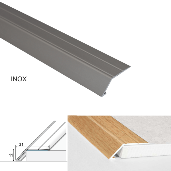 Aluminium Door Thresholds Ramp Self Adhesive For Connecting Wooden, Laminate, Carpet, Vinyl Floors