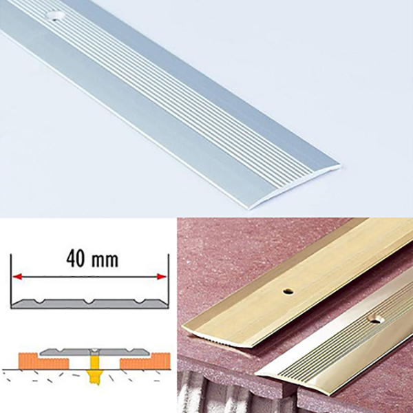 Aluminium Grooved Floor Trim 38mm For Joined Carpets 